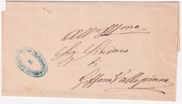 1870circa-UFF TELEGRAFICO Di MERCATO GIFFONI Ovale Verdastro Su Soprasritta - Marcofilía