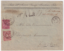1898-CIFRA C. 2 + Effigie 10 (60+66) Su Stampe Raccomandate Feltre (11.1) - Storia Postale