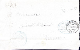 1939-ANNULLO MUTO (29.12) Al Verso Di Piego Da 1 RGT. Granatieri Ovale - Storia Postale