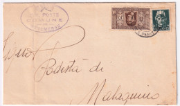 1930-Societa' Dante C.10 + Imperiale C.15 (246+303) Su Piego Bonemerse - Storia Postale