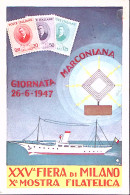 1947-XXV FIERA MILANO Viaggiata, Democratica Lire 3, Annullo Speciale Manifestaz - Demonstrationen