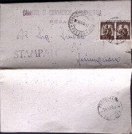 1945-Democratica COPPIA C.20 Su Stampa Pesaro (22.12) - Storia Postale