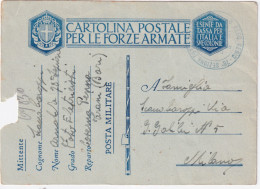 1940-78 SEZIONE FOTOELETTRICISTI 6 Rgt. GENIO Tondo Su Cartolina Franchigia (str - Storia Postale