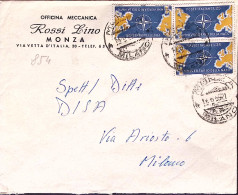 1959-PATTO ATLANTICO Tre Lire 25 Su Busta (11.6) - 1946-60: Marcofilie