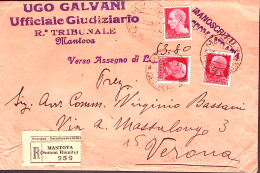 1933-Imperiale C.20 E Due C.75 Su Raccomandata/c.assegno Mantova (25.3) - Storia Postale