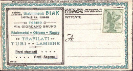 1918-B.L.P. Parte Risposta Preaffrancata Vittoria C.5 Non Utilizzata - Storia Postale