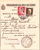 1936-S.PIETRO DI MORUBIO C.2 Su Avviso Ricevimento Affrancato Imperiale C.20 E C - Storia Postale