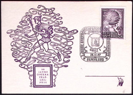 1947-Austria Cartoncino Affrancato 40g.cdentenario Del Telegrafo, Annullo Figura - Storia Postale