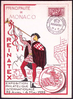 1952-Monaco Cartolina Maximum Esposizione Filatelica Internazionale - Cartas & Documentos