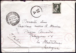 1941-Belgio Lettera Affrancata 75c. Diretta In Italia Con Bollo E Fascetta Di Ce - Covers & Documents