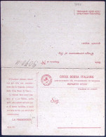 1918-cartolina Doppia Della Croce Rossa Italiana Commissione Dei Prigionieri Di  - Rode Kruis
