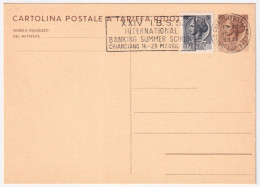 1971-CHIANCIANO XXIV Banking Summer School (19.5) Annullo Speciale Su Cartolina  - 1971-80: Marcofilie