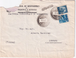 1949-BERGANTINO SD+DATARIO MUTO (17.9) Su Busta (strappo Angolare) - 1946-60: Storia Postale
