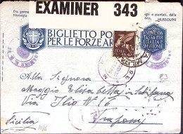 1943-R. DRAGAMINE 26 Tondo E Manoscritto Al Verso Di Biglietto Franchigia Via Ae - Weltkrieg 1939-45