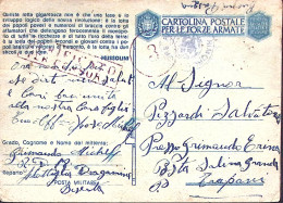 1943-R.DRAGAMINE Flottiglia Dragamine Biserta Manoscritto Su Cartolina Franchigi - Weltkrieg 1939-45