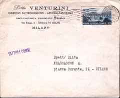 1956-Turistica Lire 12 Su Fattura Commerciale Aperta Milano (1.9) - 1946-60: Poststempel