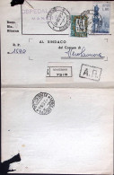 1958-LOURDES Lire 60 +X Costituzione Lire 25 Su Piego Raccomandato Manerbio (6.6 - 1946-60: Poststempel