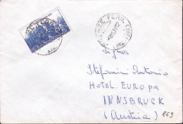 1959-GUERRA INDIPENDENZA Lire 60 Isolato Su Busta Per L'Austria - 1946-60: Storia Postale