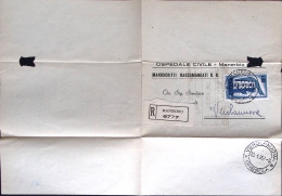1957-EUROPA1956 Lire 60 Isolato Su Piego Raccomandato Manerbio (29.1) - 1946-60: Storia Postale
