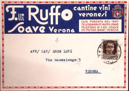 1942-SOAVE F.RUFFO Cantine Intestazione A Stampa Di Cartolina Soave (1.12) - Marcophilie