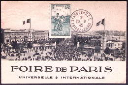 1945-Francia Cartolina Fiera Di Parigi Per La Cecoslovacchia - Covers & Documents