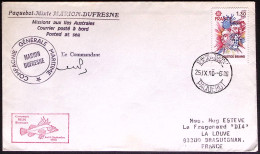 1980-Francia Lettera Spedita Paquebot Mixte Marion Dufresne Mission Aux Iles Aus - Cartas & Documentos