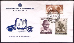 1969-Somalia S.3v. Ghandi Su Fdc - Somalia (1960-...)