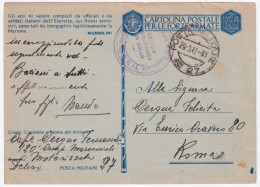 1942-Posta Militare/n.ro 27 C.2 (29.3) Su Cartolina Franchigia - Poststempel