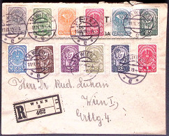 1919-Austria Raccomandata Per Vienna Con Affrancatura Multicolore - Cartas & Documentos