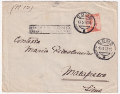 1917-Michetti Senza Filigrana C. 20 (107) Isolato Su Busta Como (13.5) - Poststempel