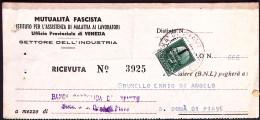 1945-RSI 25c. Fascetto Con La "a" Di Italiana Gamba Corta Su Ricevuta Mutualità  - Poststempel