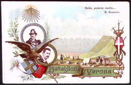 1900ca.-Battaglione Verona Cartolina Reggimentale - Régiments