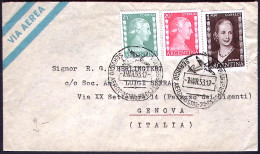1953-Argentina Aerogramma Diretto In Italia Con Bella Affrancature Tricolore Eva - Briefe U. Dokumente
