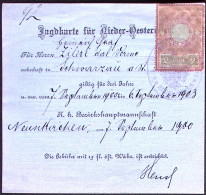 1898-Austria Permesso Di Caccia Con Marca Da Bollo - Storia Postale