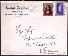 1952-peculiare Affrancatura Mista Italia Germania Con L.25 Savonarola + 5pf.Gioc - 1946-60: Marcophilia