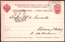 1906-Russia Cartolina Postale 4 K. Diretta In Italia - Entiers Postaux