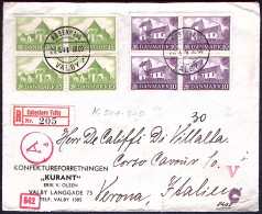 1944-Danimarca Raccomandata Diretta In Italia Affrancata Con 2 Valori In Quartin - Storia Postale