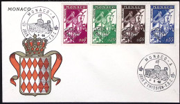 1960-Monaco Servizio Serie 4 Valori Su Fdc - Lettres & Documents