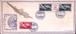 1947-2^ Manifestazione Filatelica Primaverile Veneziana Su Busta Con Annullo Spe - 1946-60: Marcofilia