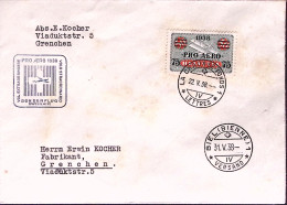 1938-Svizzera Affrancata Pro Aero 75c.Sonderflug Swissair - Briefe U. Dokumente