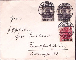 1920-Germania Sarre Lettera Affrancatura Multipla - Lettres & Documents