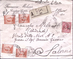 1919-Assicurata Per L.190 Da Corigliano Calabro A Cosenza - Poststempel