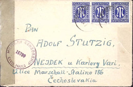 1946-Germania Bizona Lettera Per La Cecoslovacchia Affrancata Striscia 25p.emiss - Cartas & Documentos