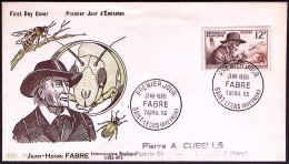 1956-Francia Busta Fdc J.H.Fabre - Cartas & Documentos