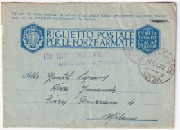 1943-Posta Militare/n.ro 30 C.2 (3.9) Su Biglietto Franchigia - Poststempel