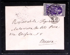 1933-50c.Decennale Di Fiume Isolato Su Lettera - Marcophilie