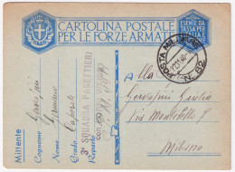1940-Posta Militare/n. 82 C.2 (22.11) Su Cartolina Franchigia - Poststempel