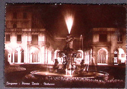 1948-Bergamo Piazza Dante Notturno, Cartolina Viaggiata Annullo Italiani Sottosc - Bergamo