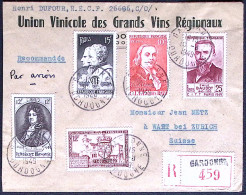 1949-Francia Raccomandata Per Zurigo Con Bella Affrancatura Multipla - Covers & Documents