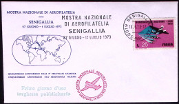 1973-aerogramma Con Bollo Mostra Nazionale Di Aerofilatelia Senigallia - 1971-80: Poststempel